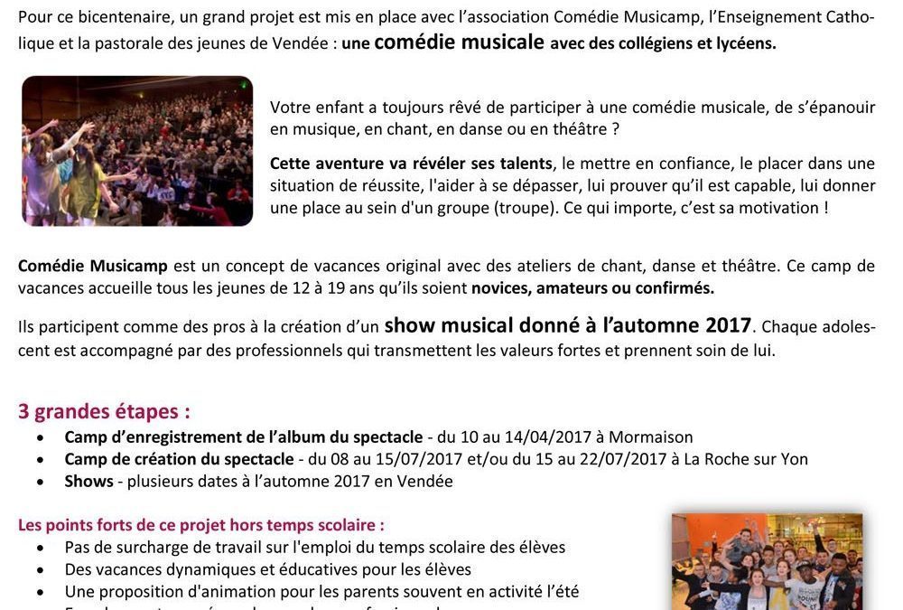 Comédie Musicamp – Show Bicentenaire 2017